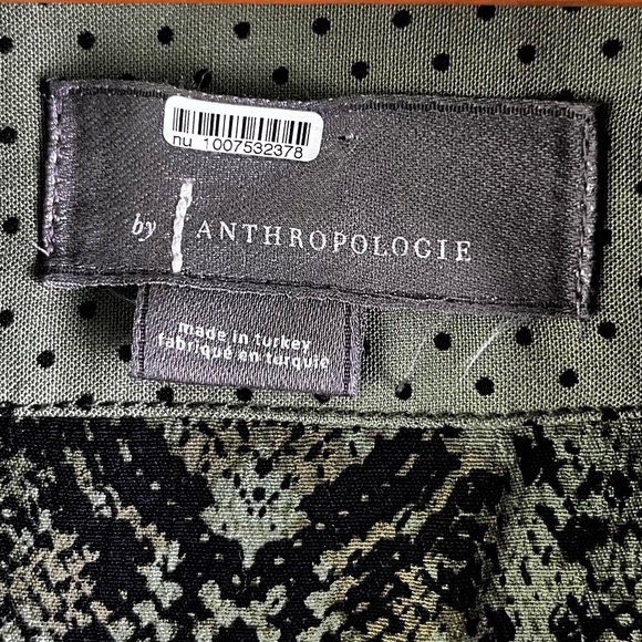 Anthropologie Rachel Tunic Dress Women Small Green Black Snakeskin Print Shift - Picture 9 of 16